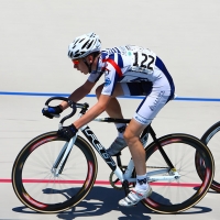 Tyler Nothstein in a points race heat